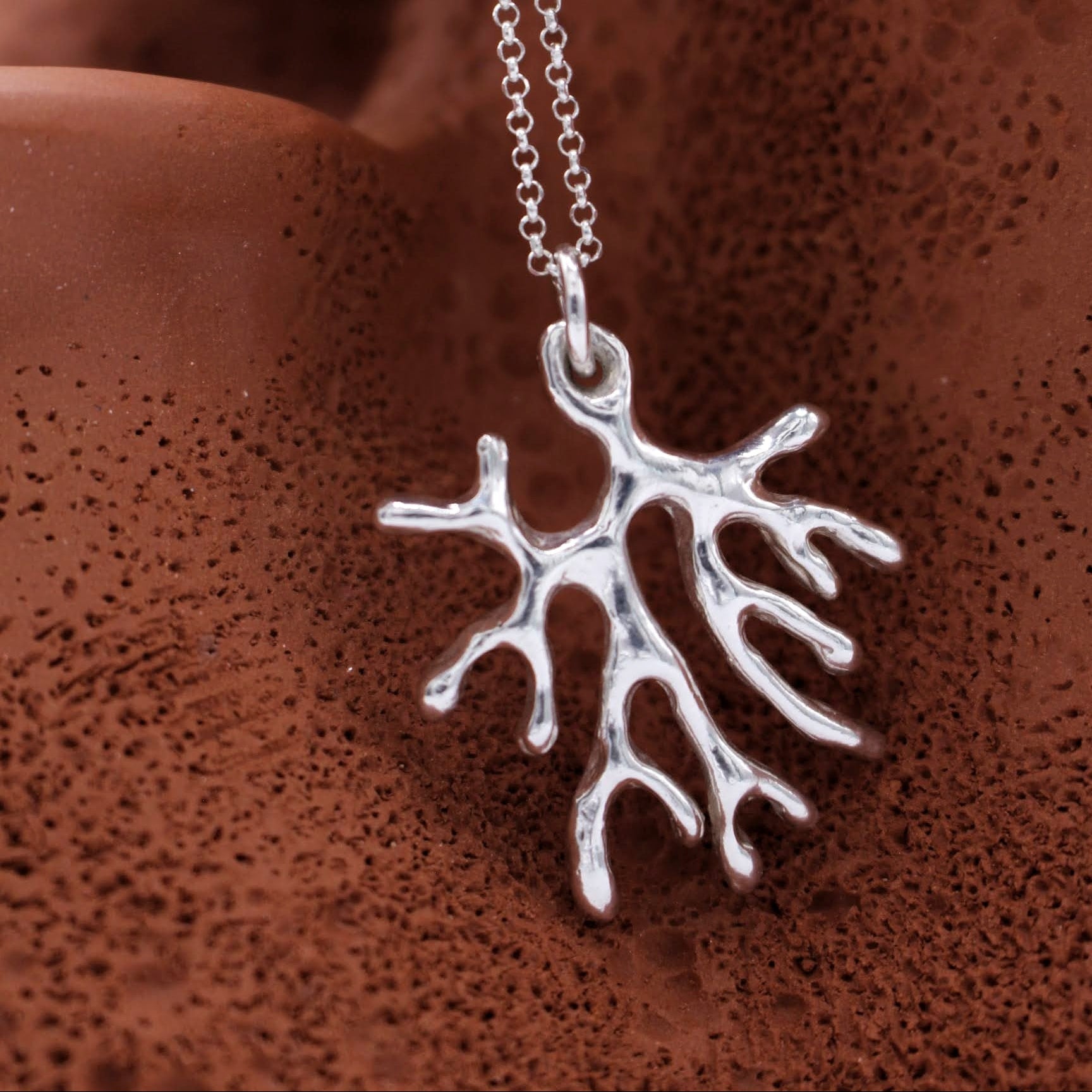 organic silver pendant